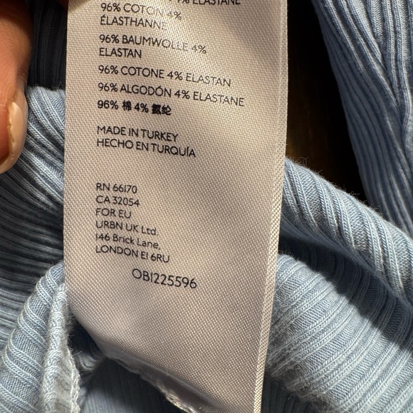 Anthropologie Pilcro Evanna Ribbed light blue long sleeve top size Large - Picture 8 of 10